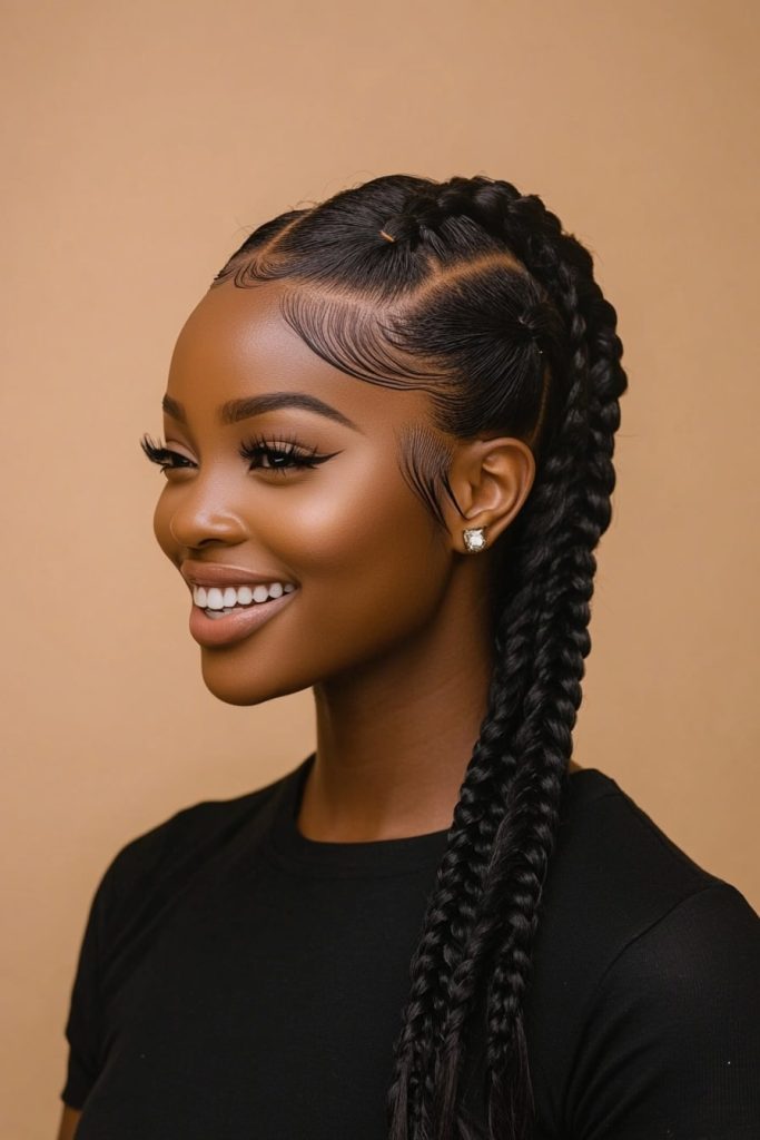 Easy Quick Braided Hairstyles with Weave Braids 2