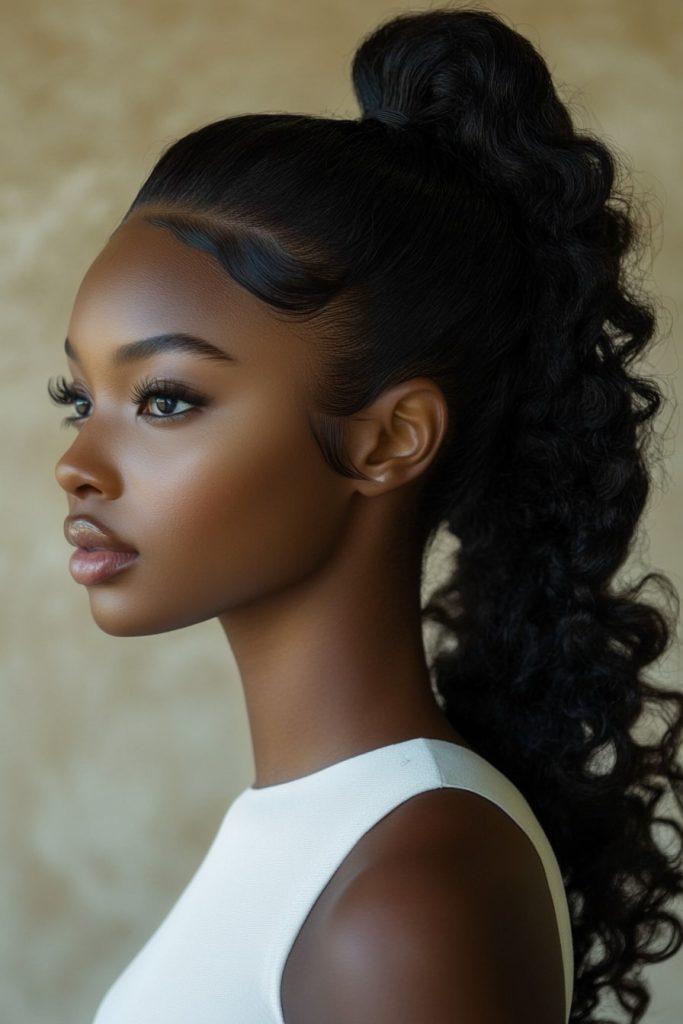 Quick Weave Hairstyle Ponytails 1