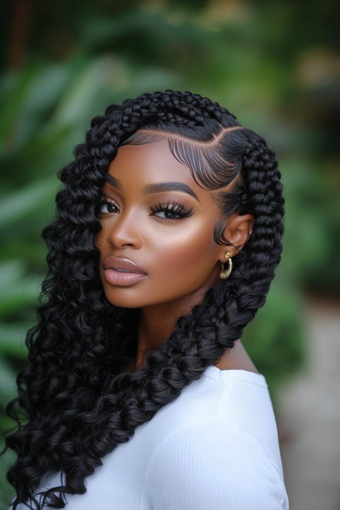 Quick Weave Hairstyles with 2 Stitch Braids 4