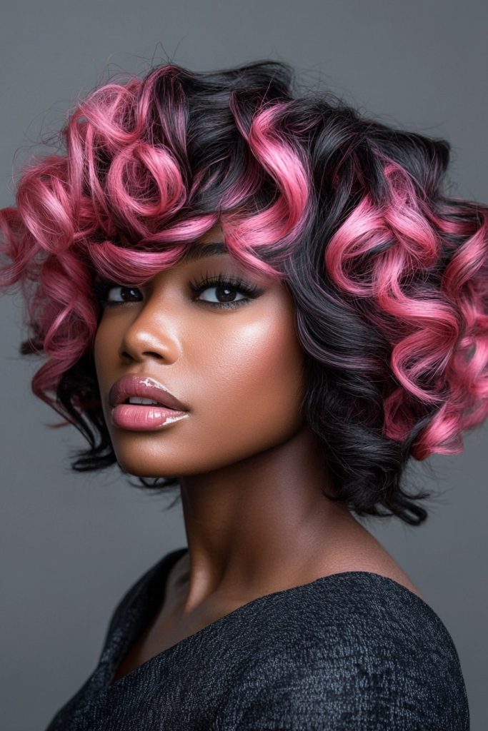 Trendy Quick Weave Hairstyles with Gorgeous Pink Blends 4