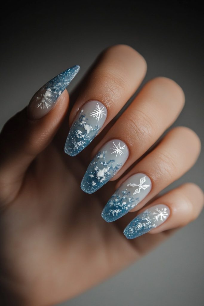 1 Icy Blue with Snowflake Accents