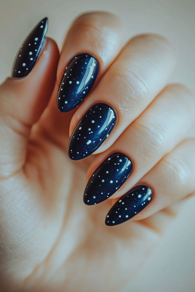 10 Dark Blue with Small white dots