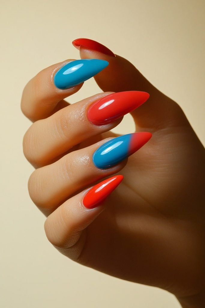13 Blue and Red with Bold color blocking