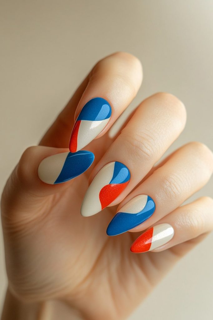 14 Blue and Red with Graphic shapes