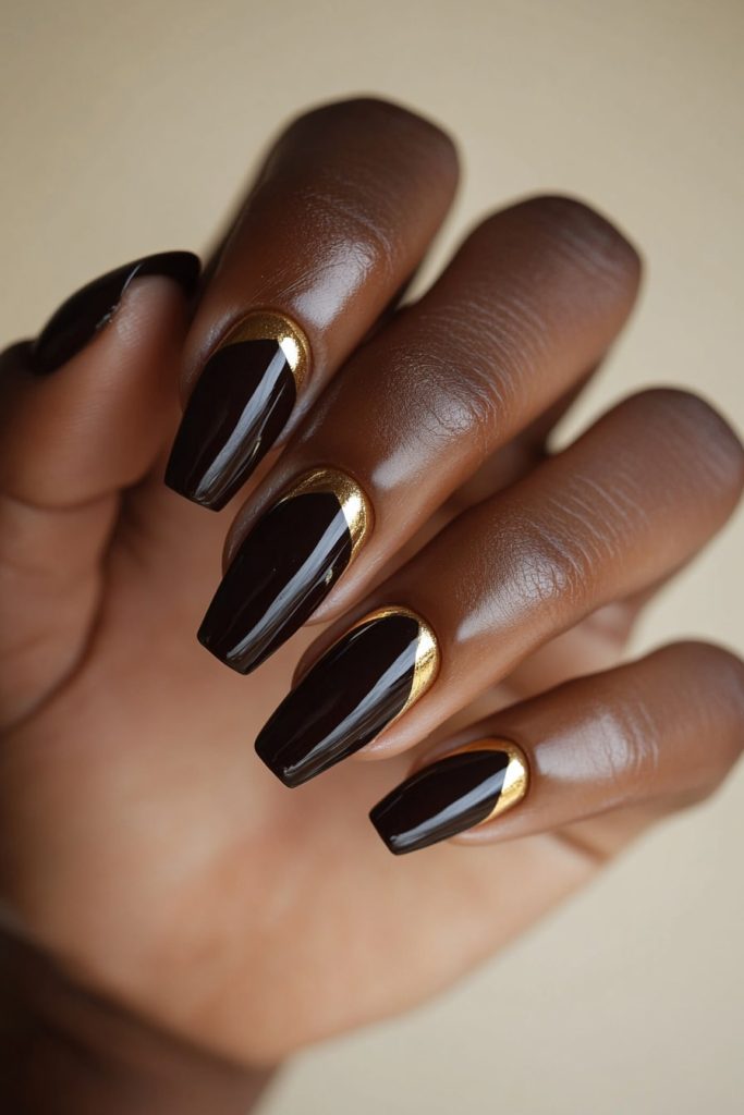 14 Gold Foil Accents on a Deep Brown Base
