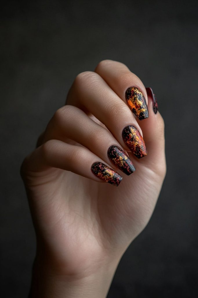 15 Gold and Burgundy Marble Effect
