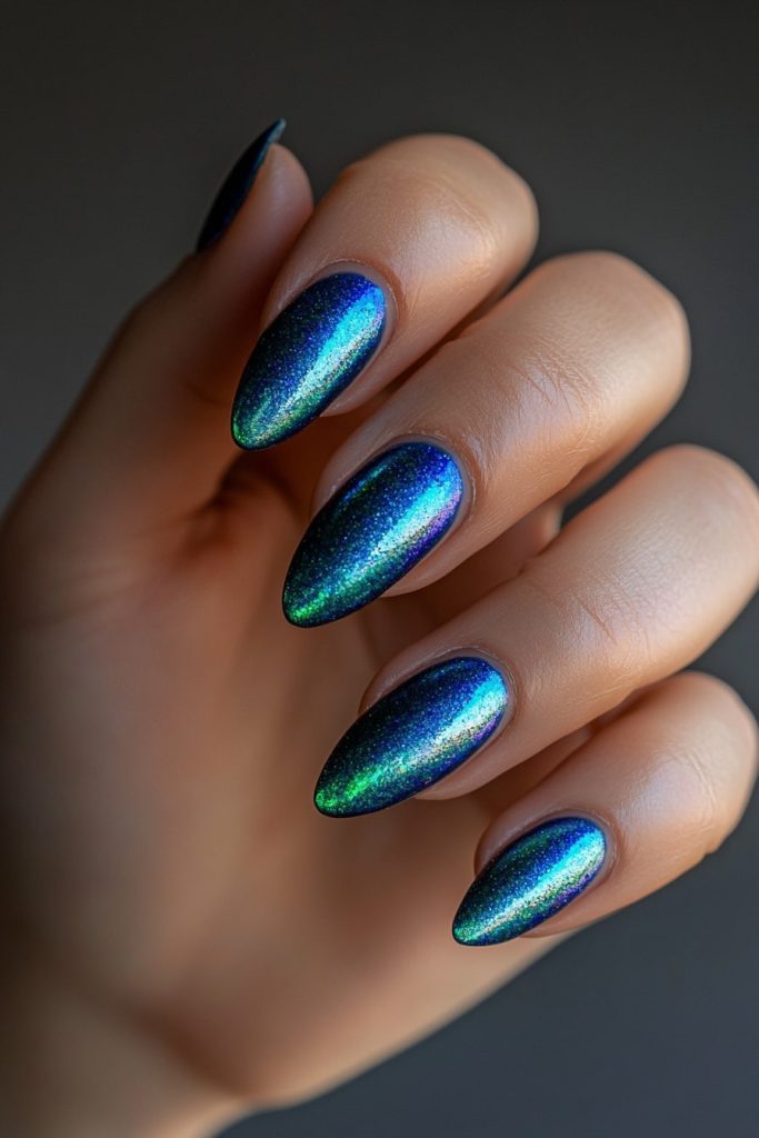 17 Blue and Green with Iridescent shimmer
