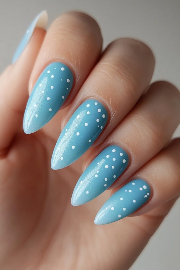 17 Pale Blue with Soft white dot accents
