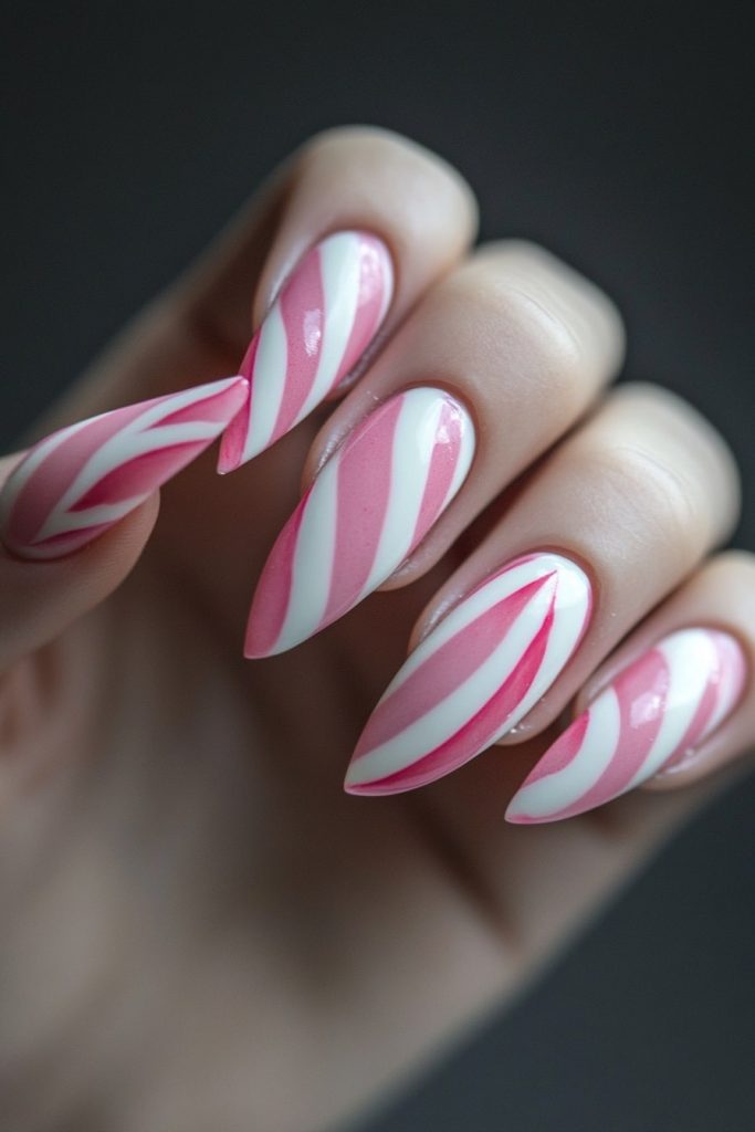 17 Pink and White Candy Cane Stripes