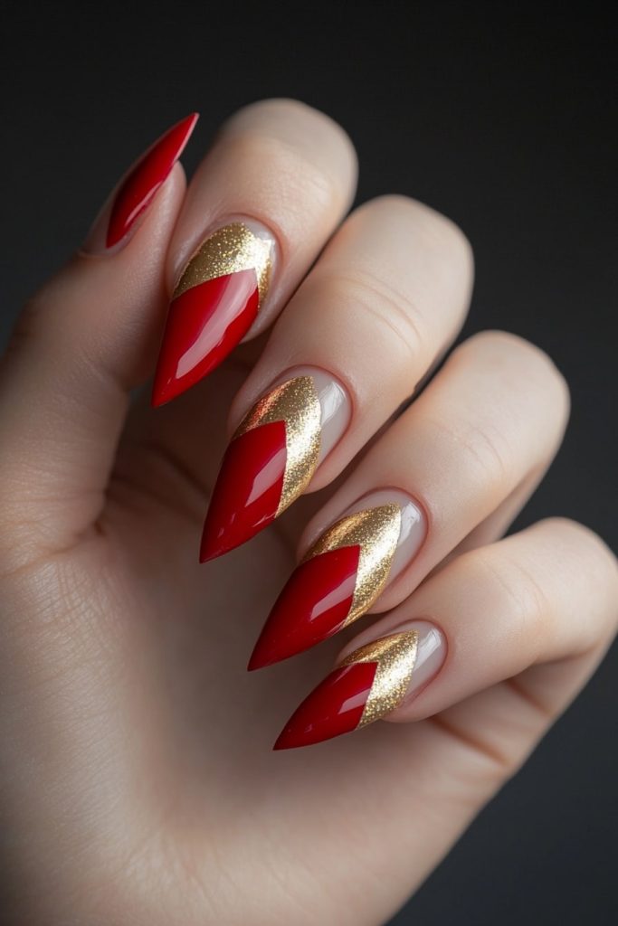 18 Red and Gold with Chevron tips