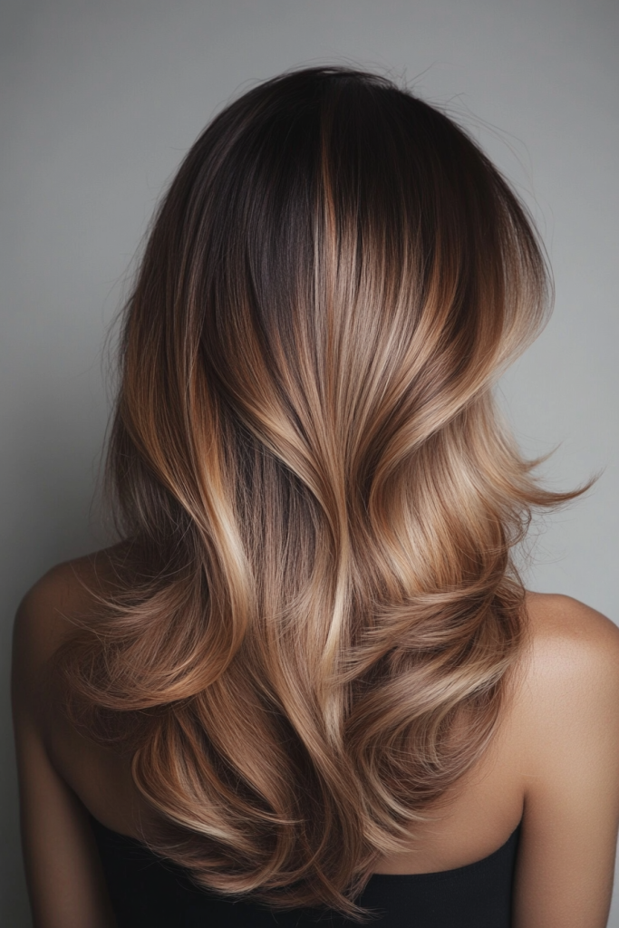 2 Dark Roots Light Ends Balayage Hair Color Ideas Brown