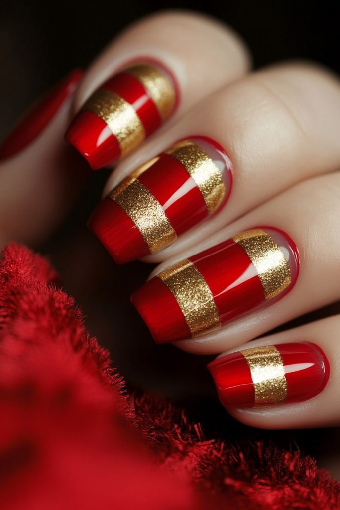 2 Red and Gold with Horizontal stripes