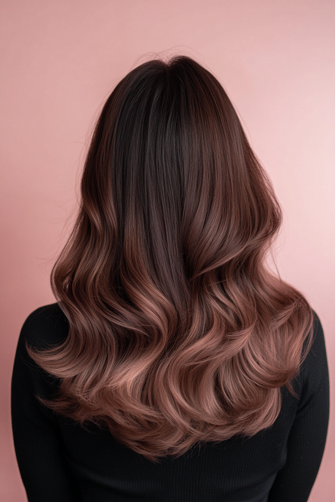 20 Balayage Rose Gold Dark Brown