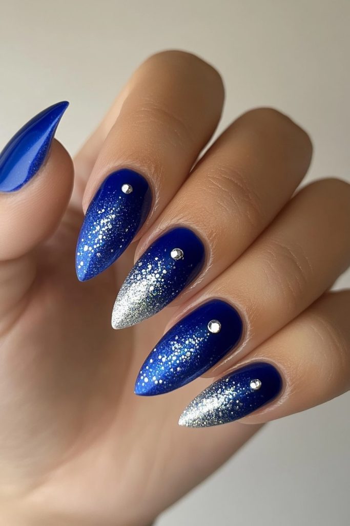 20 Blue and Silver with Single silver dot