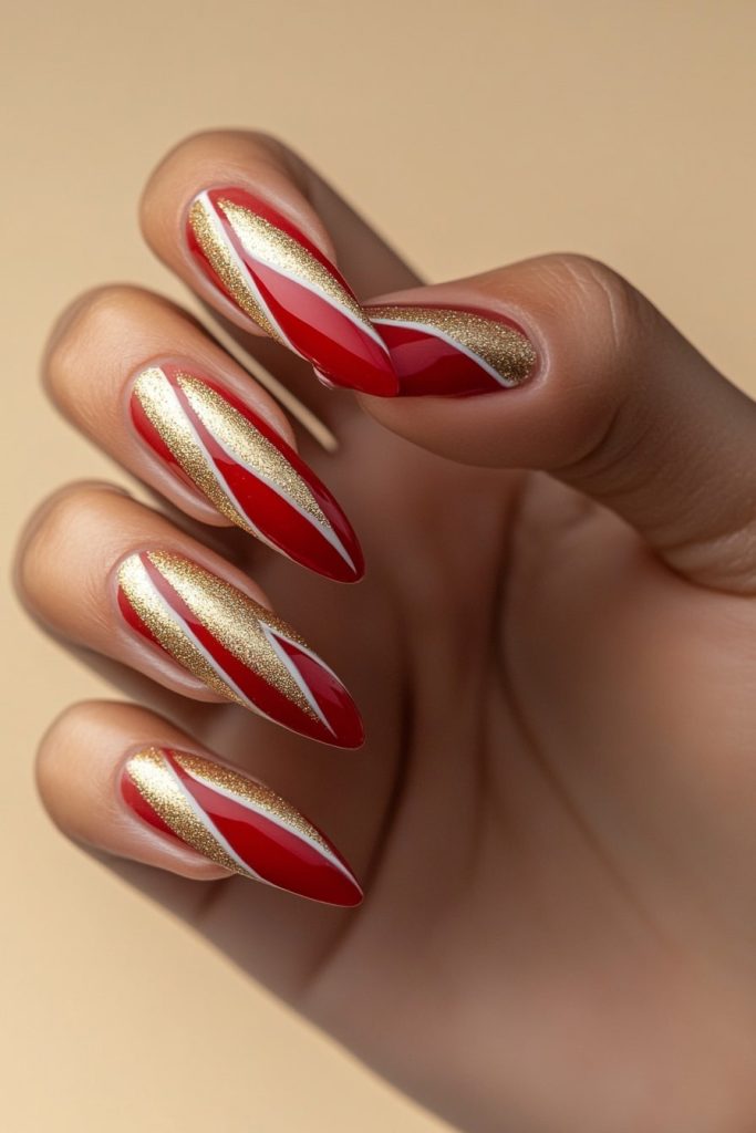 20 Red and Gold with Diagonal stripes