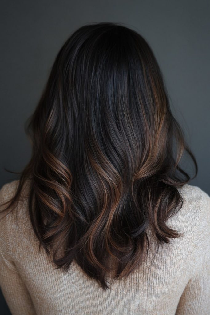 21 Dark brown hair color ideas peekaboo