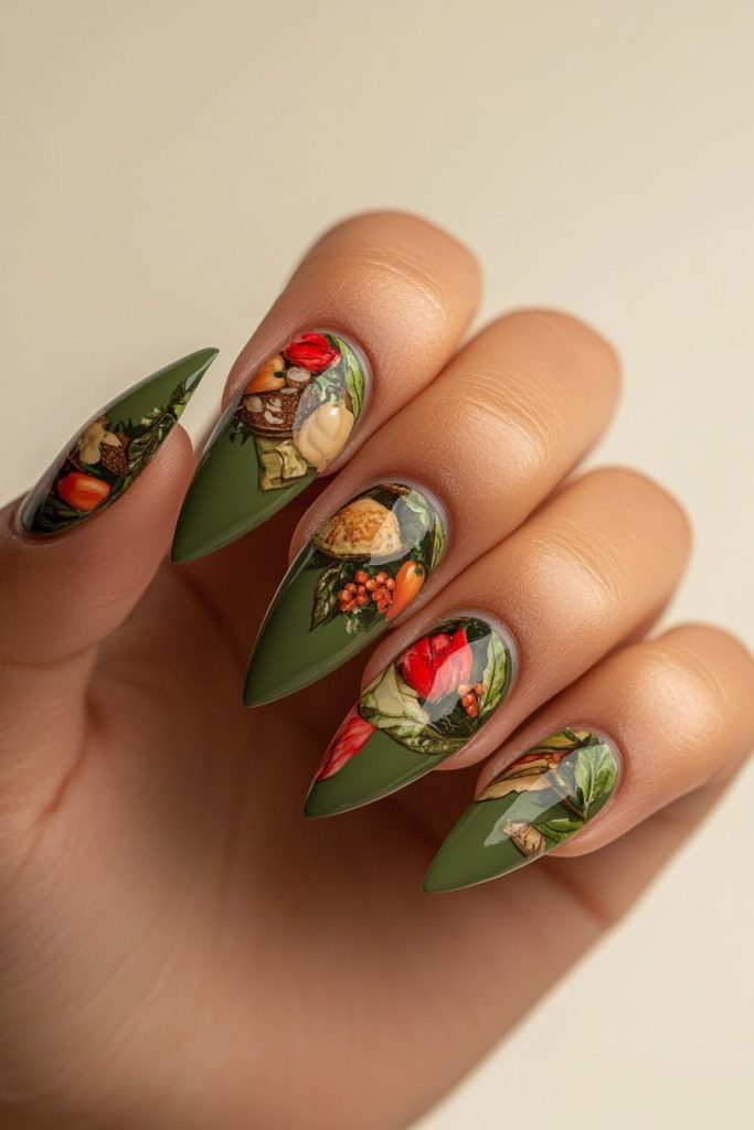 21 Olive Green with Thanksgiving Feast Decals