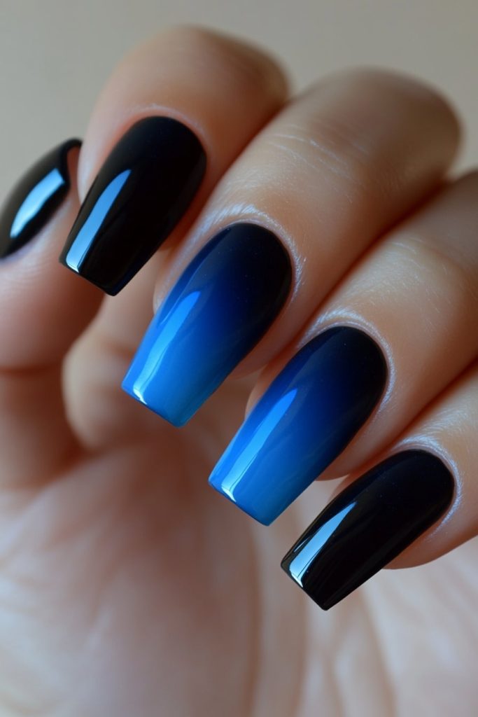 22 Blue and Black with Matte and gloss contrast