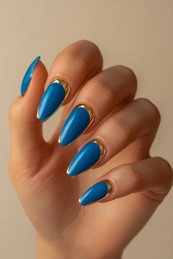 22 Blue and Gold with Gold tips
