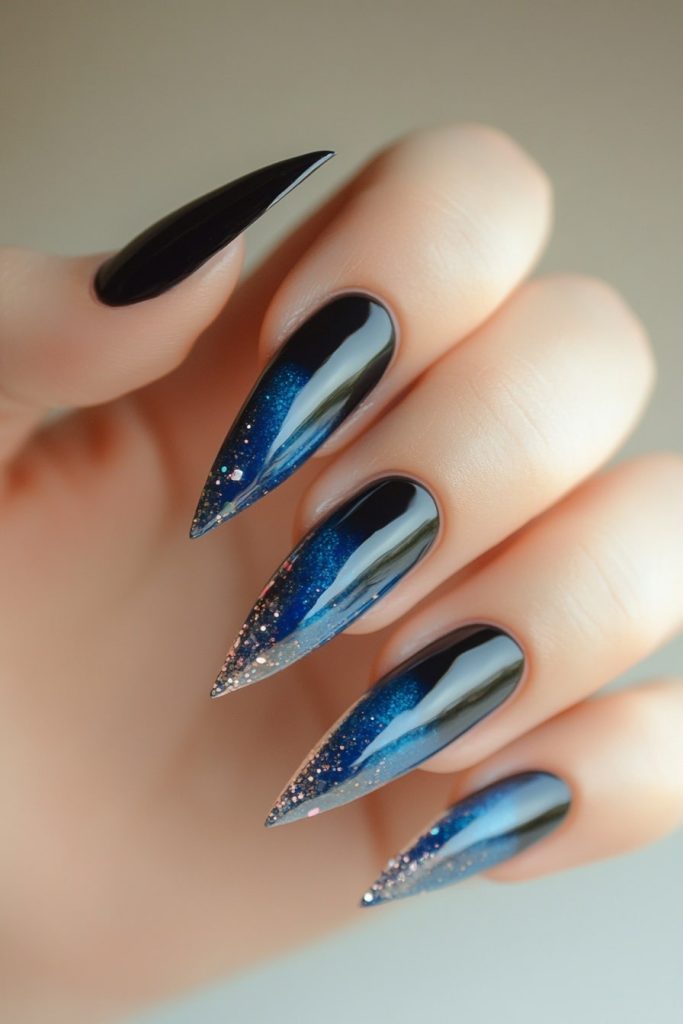 23 Blue and Black with Holographic foil