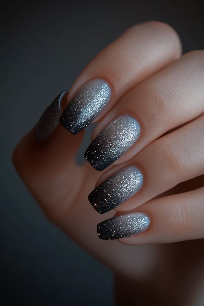 25 Gray & Silver Glitter Ombre