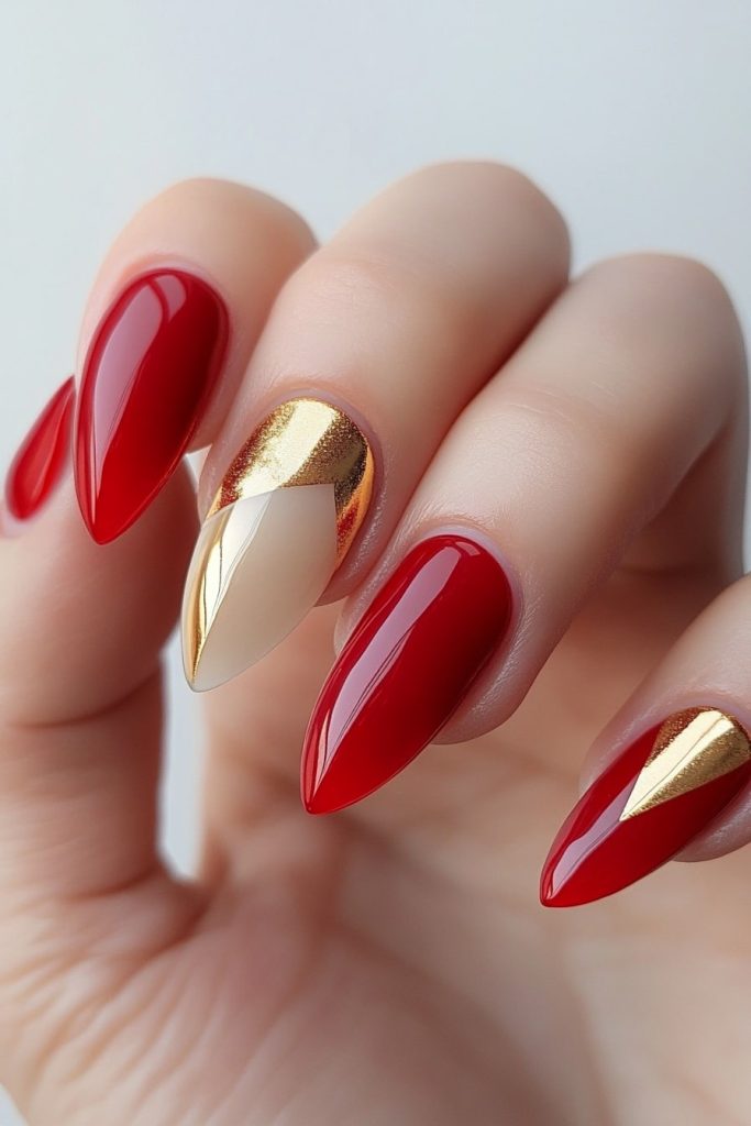25 Red and Gold with Negative space