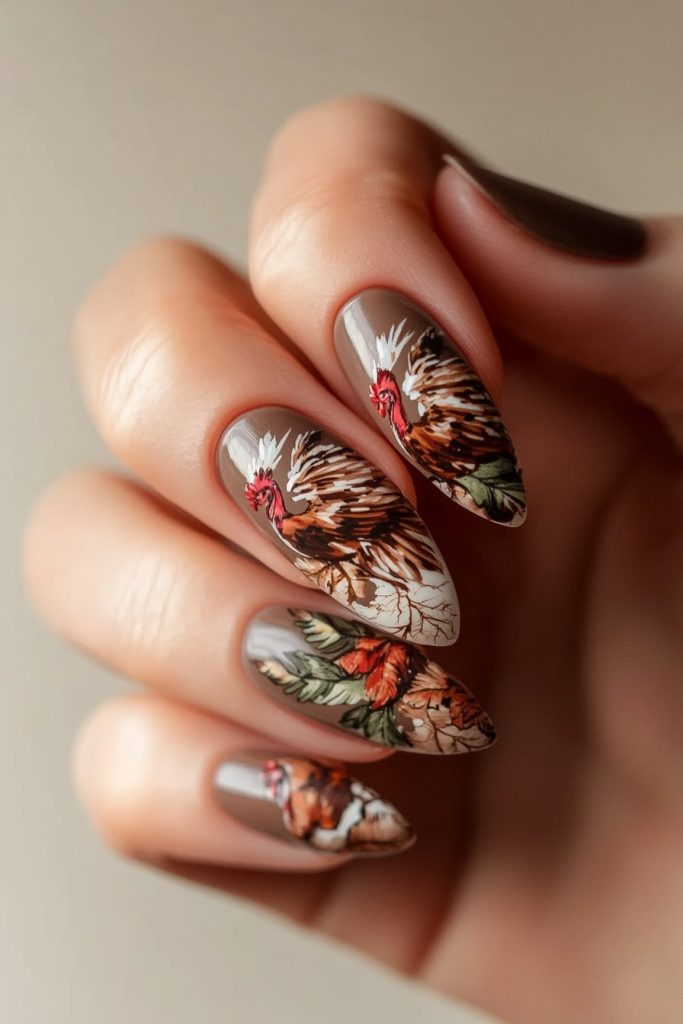 3 Matte Brown with Turkey Decals