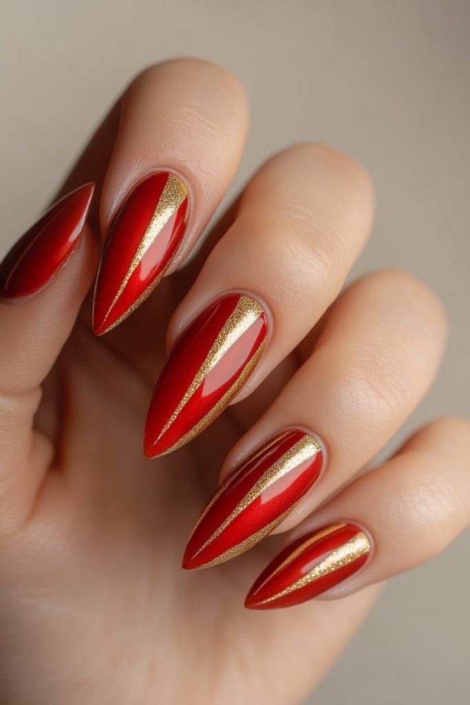 3 Red and Gold with Vertical stripes