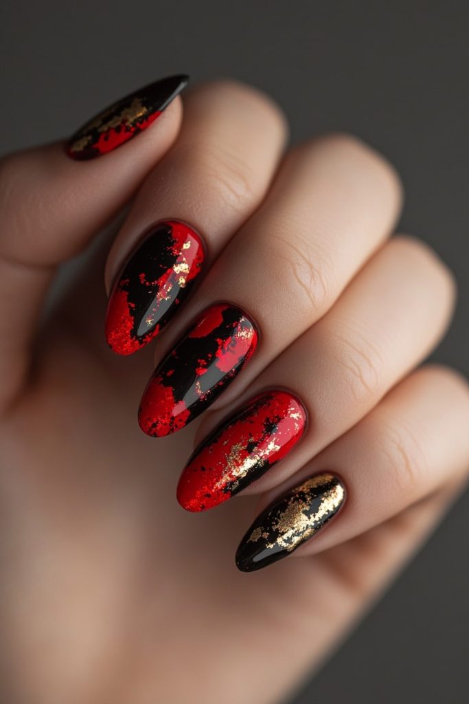30 Red and Gold with Splatter effect
