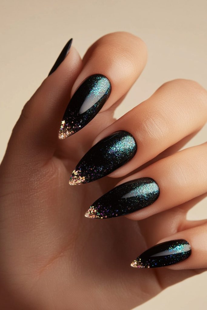 32 Black Base with Aurora Borealis Glitter Accents