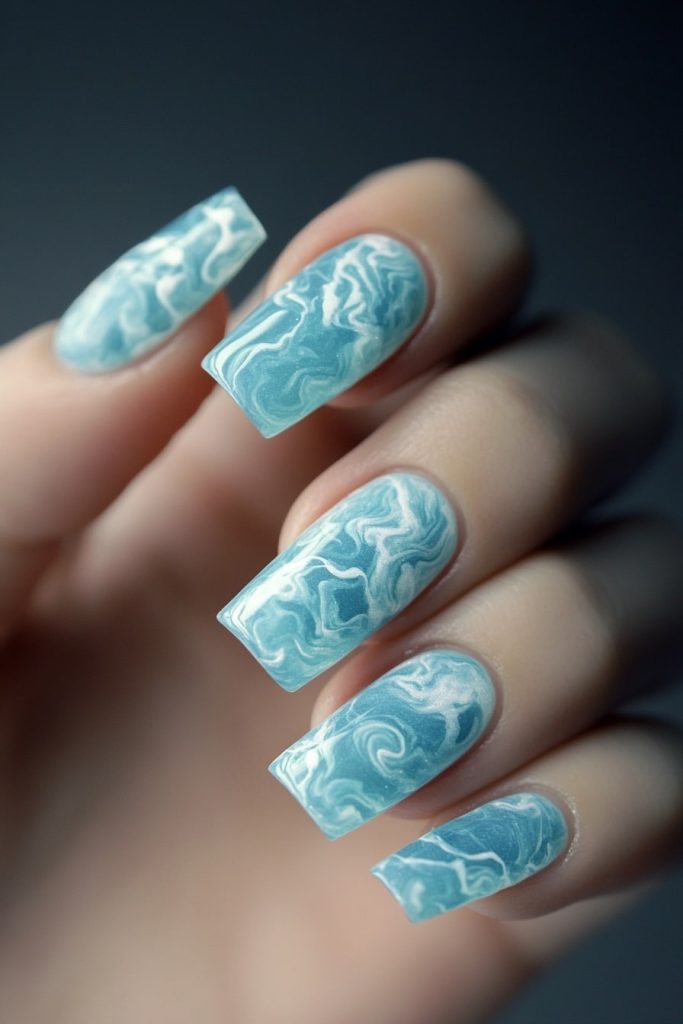 32 Sky Blue with Cloud like patterns