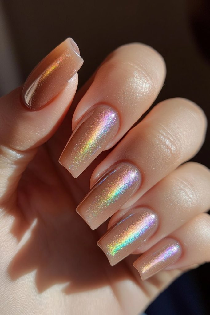 33 Nude Base with Aurora Borealis Stripe