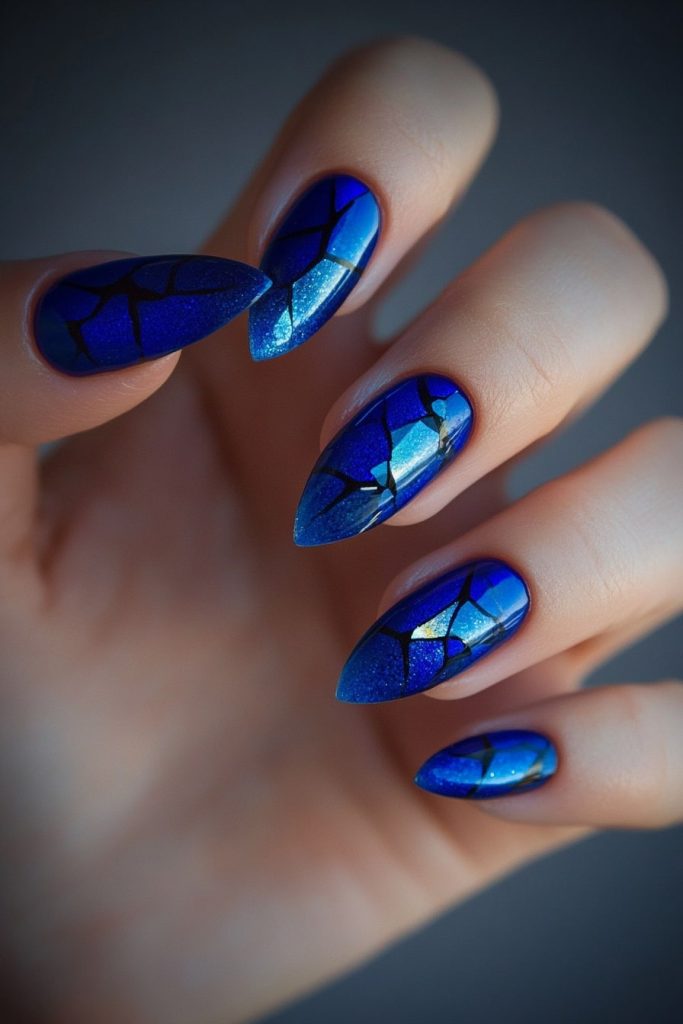 35 Royal Blue with Shattered mirror effect