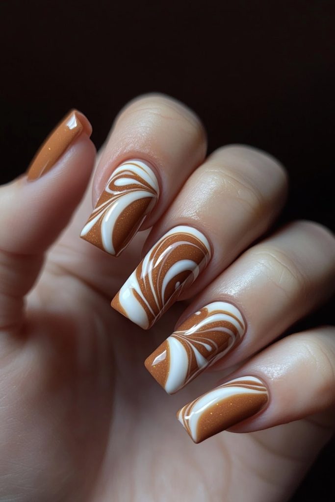 4 Pumpkin Spice Latte Nails