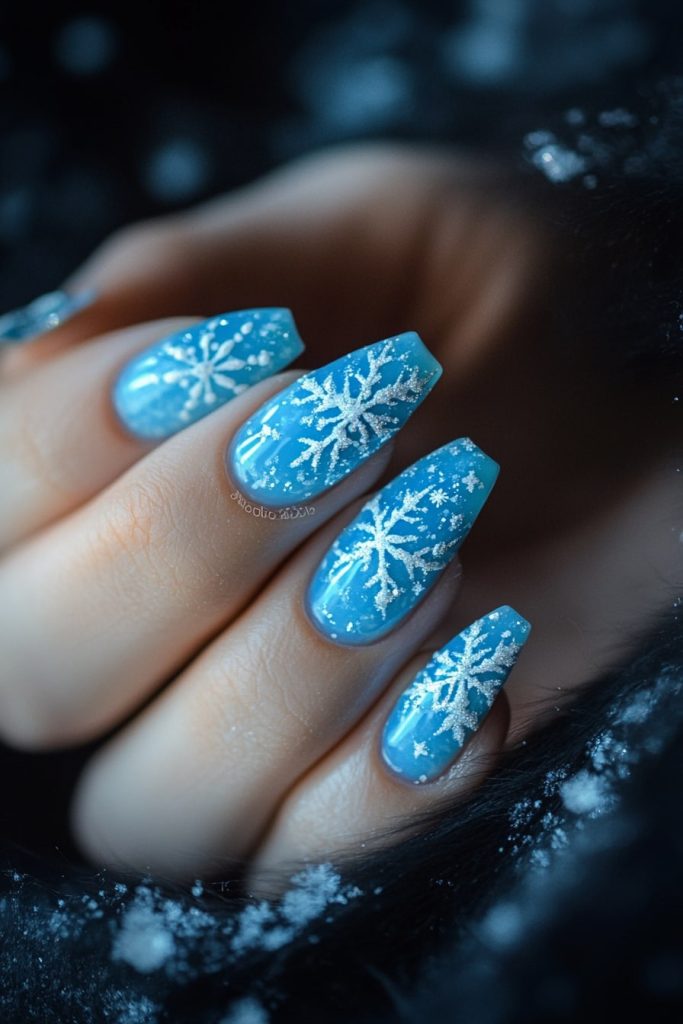 5 Icy blue with snowflake accents