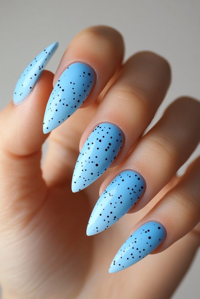 8 Baby Blue with Minimal dot clusters