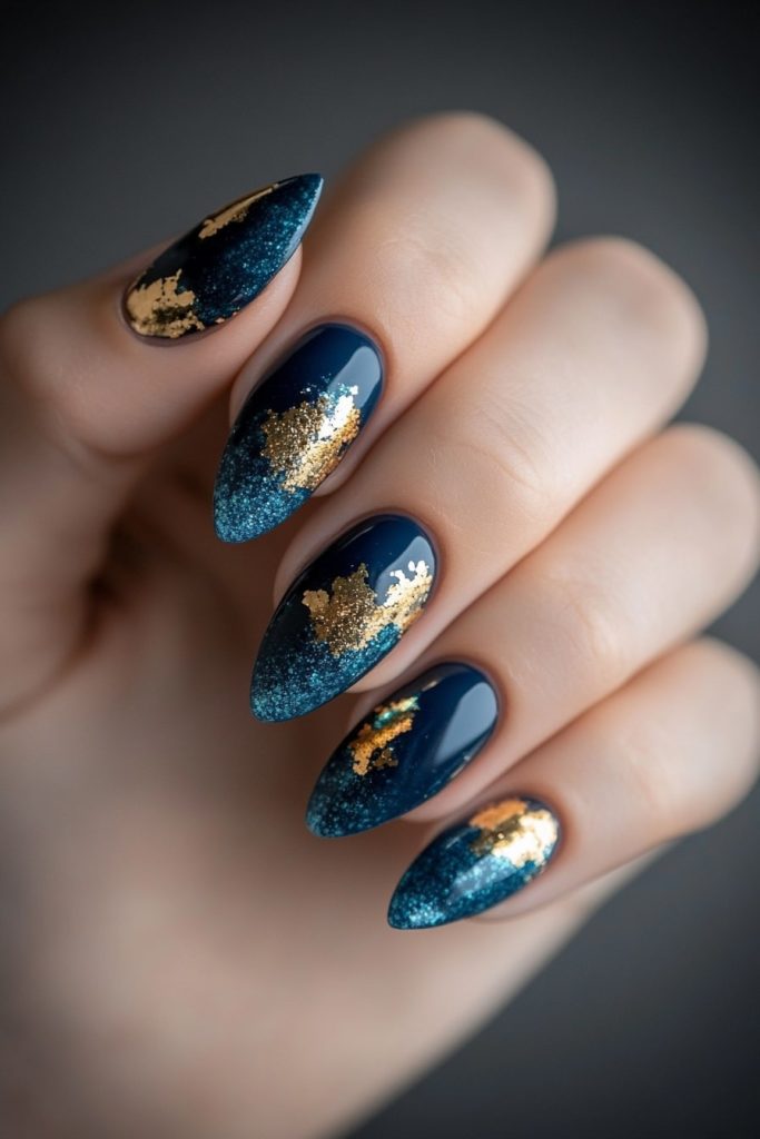 8 Blue and Gold with Metallic flakes